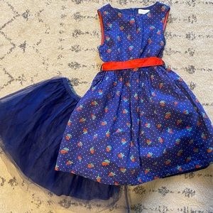 Mini Boden Girls Strawberry Print Party Dress with Petticoat (6-7y)